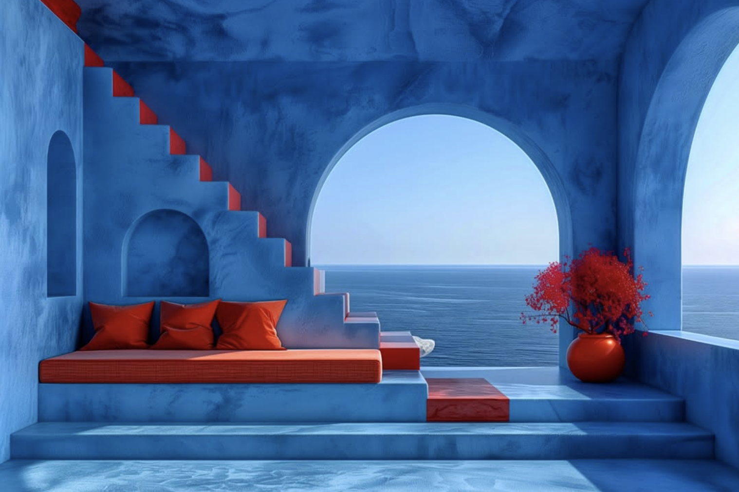 Blue and red Mediterranean